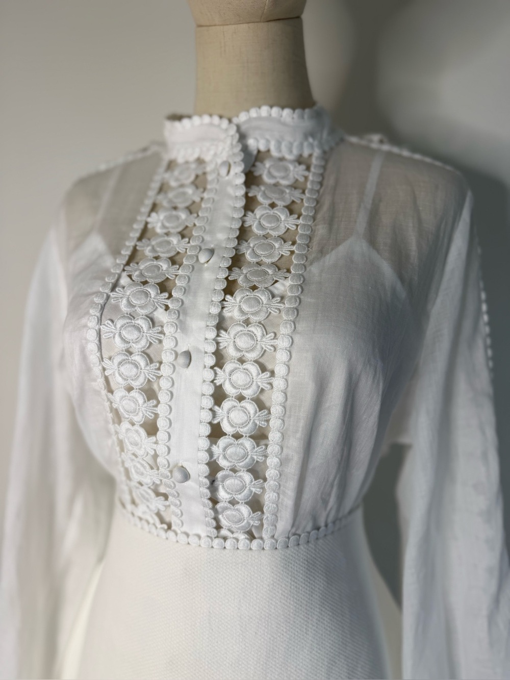 Zimmermann White Cotton 3 Piece Set Size 2 Blouse Skirt Tank - Picture 9 of 11